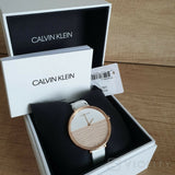 Calvin Klein Rise White Dial White Leather Strap Watch for Women - K7A236LH Authentic Buy Shop Now
