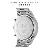 Daniel Wellington Iconic Chronograph Link Black Dial Silver Steel Strap Watch For Men - DW00100645 Authentic Buy Shop Now
