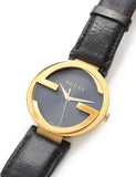 Gucci Interlocking Special Edition Grammy Black Dial Black Leather Strap Watch For Men - YA133208 Authentic Buy Shop Now