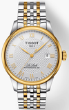 Tissot T Classic Le Locle Powermatic 80 Silver Dial Two Tone Steel Strap Watch For Men - T0064072203301 Authentic Buy Shop Now