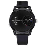 Tommy Hilfiger Denim Black Dial Black Rubber Strap Watch for Men - 1791555 Authentic Buy Shop Now