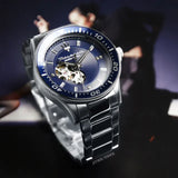 Maserati SFIDA Automatic Skeleton Blue Dial Silver Steel Strap Watch For Men - R8823140007 Authentic Buy Shop Now