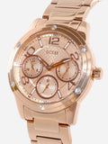 Guess Studio Rose Gold Dial Rose Gold Steel Strap Watch For Women - W0778L3 Authentic Buy Shop Now