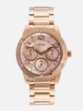 Guess Studio Rose Gold Dial Rose Gold Steel Strap Watch For Women - W0778L3 Authentic Buy Shop Now