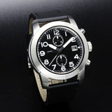 Marc Jacobs Larry Chronograph Black Dial Black Leather Strap Watch for Men - MBM5033 Authentic Buy Shop Now