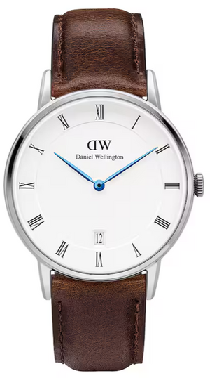 Daniel Wellington Dapper Bristol White Dial Brown Leather Strap Watch For Women - DW00100098 Authentic Buy Shop Now