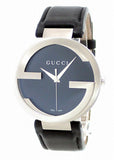 Gucci Interlocking G Iconic Black Dial Black Leather Strap Watch For Men - YA133205 Authentic Buy Shop Now