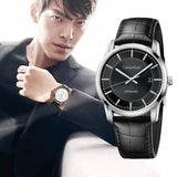 Calvin Klein Infinity Automatic Black Dial Black Leather Strap Watch for Men - K5S341C1 Authentic Buy Shop Now
