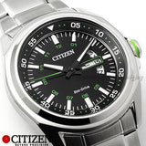 Citizen Eco Drive Urban Black Dial Silver Stainless Steel Watch For Men - AW0020-59EB Authentic Buy Shop Now