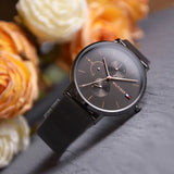 Tommy Hilfiger Jenna Multifunction Grey Dial Grey Mesh Bracelet Watch For Women - 1781945 Authentic Buy Shop Now