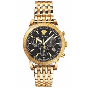Versace Sport Tech Chronograph Black Dial Gold Steel Strap Watch for Men - VELT00419 Authentic Buy Shop Now