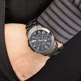 Fossil Grant Chronograph Blue Dial Grey Steel Strap Watch for Men - FS4831 Authentic Buy Shop Now