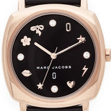 Marc Jacobs Mandy Black Dial Black Leather Strap Watch for Women - MJ1565 Authentic Buy Shop Now