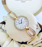 Bulova Crystal Collection Mother of Pearl Dial Gold Steel Strap Watch for Women - 98L225 Authentic Buy Shop Now