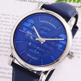 Emporio Armani Luigi Automatic Blue Dial Blue Leather Strap Watch For Men - AR60030 Authentic Buy Shop Now