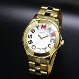 Marc Jacobs Rivera White Dial Gold Steel Strap Watch for Women - MBM3137 Authentic Buy Shop Now