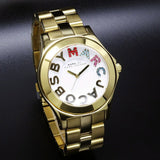 Marc Jacobs Rivera White Dial Gold Steel Strap Watch for Women - MBM3137 Authentic Buy Shop Now