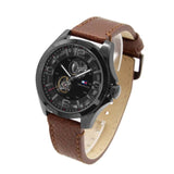 Tommy Hilfiger Bruce Automatic Black Dial Brown Leather Strap Watch for Men - 1791280 Authentic Buy Shop Now