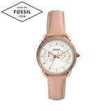 Fossil Tailor Quartz White Dial Pink Leather Strap Watch for Women - ES4393 Authentic Buy Shop Now