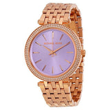 Michael Kors Darci Purple Dial Rose Gold Steel Strap Watch for Women - MK3400 Authentic Buy Shop Now
