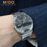 Mido Commander II Automatic Chronometer Grey Dial Silver Steel Strap Watch For Men - M021.431.11.061.00 Authentic Buy Shop Now