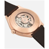 Emporio Armani Meccanico White Skeleton Dial Brown Leather Strap Watch For Men - AR60005 Authentic Buy Shop Now