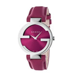Gucci Interlocking G Quartz Pink Dial Pink Leather Strap Watch For Women - YA133321 Authentic Buy Shop Now