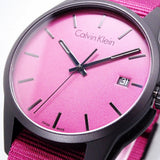 Calvin Klein Tone Maroon Dial Maroon NATO Strap Watch for Men - K7K514UP Authentic Buy Shop Now