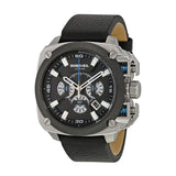 Diesel BAMF Chronograph Black Dial Black Leather Strap Watch For Men - DZ7345 Authentic Buy Shop Now