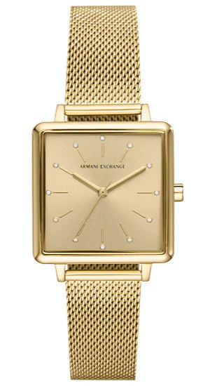 Armani Exchange Lola Quartz Gold Dial Gold Mesh Strap Watch For Women - AX5801 Authentic Buy Shop Now