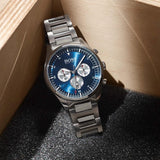 Hugo Boss Pioneer Blue Dial Silver Steel Strap Watch for Men - 1513713 Authentic Buy Shop Now
