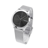 Calvin Klein Minimal Black Dial Silver Mesh Bracelet Watch for Women - K3M22123 Authentic Buy Shop Now