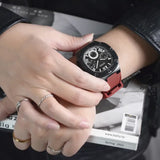Guess Headline Multifunction Grey Dial Burgundy Silicone Strap Watch For Men - GW0571G4 Authentic Buy Shop Now