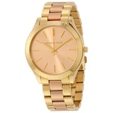 Michael Kors Slim Runway Pink Dial Two Tone Steel Strap Watch for Women - MK3493 Authentic Buy Shop Now