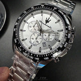 Maserati Traguardo Chronograph Silver Dial Silver Steel Strap Watch For Men - R8873612049 Authentic Buy Shop Now