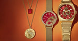 Fossil Jacqueline Dragonsteel Limited Edition Red Dial Gold Mesh Strap Watch for Women - ES5316 Authentic Buy Shop Now