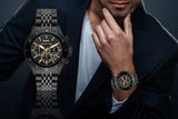 Michael Kors Bayville Chronograph Black Dial Black Steel Strap Watch For Men - MK8750 Authentic Buy Shop Now