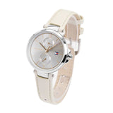 Tommy Hilfiger Angela Silver Dial Cream Leather Strap Watch for Women - 1782123 Authentic Buy Shop Now
