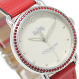 Coach Delancey White Dial Red Leather Strap Watch for Women - 14502878 Authentic Buy Shop Now