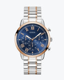 Guess Hendrix Chronograph Blue Dial Two Tone Steel Strap Watch for Men - W1309G4 Authentic Buy Shop Now