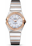 Omega Constellation Diamonds Mother of Pearl Dial Two Tone Steel Strap Watch for Women - 123.25.27.60.55.006 Authentic Buy Shop Now