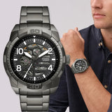Fossil Bronson Automatic Skeleton Black Dial Grey Steel Strap Watch for Men - ME3255 Authentic Buy Shop Now