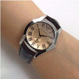 Emporio Armani Classic Quartz Beige Dial Brown Leather Strap Watch For Men - AR0646 Authentic Buy Shop Now