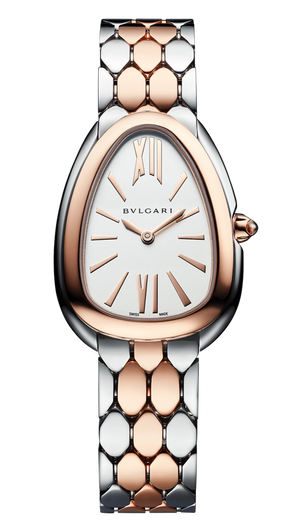 Bvlgari Serpenti Seduttori White Dial Two Tone Steel Strap Watch for Women - SERPENTI103277 Authentic Buy Shop Now