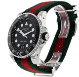 Gucci Dive Black Dial Red & Green Nylon Strap Watch For Men - YA136209 Authentic Buy Shop Now