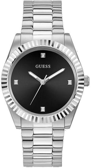 Guess Connoisseur Analog Black Dial Silver Steel Strap Watch For Men - GW0542G1 Authentic Buy Shop Now