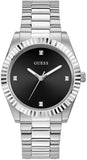 Guess Connoisseur Analog Black Dial Silver Steel Strap Watch For Men - GW0542G1 Authentic Buy Shop Now