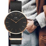 Daniel Wellington Classic Cornwall Black Dial Black NATO Strap Watch For Women - DW00100150 Authentic Buy Shop Now