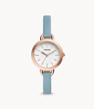 Fossil Classic White Dial Blue Leather Strap Watch for Women - BQ3327 Authentic Buy Shop Now