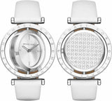 Michael Kors Averi Silver Dial White Leather Strap Watch for Women - MK2524 Authentic Buy Shop Now